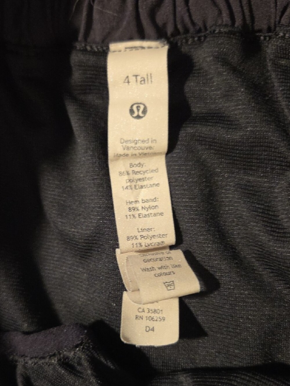 lululemon athletica Black Women's Hottie Hot Shorts 4" Inseam - Picture 3 of 3